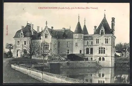 AK Chateaurocher, facade sud du château près de St-Mathieu, Hte-Vienne