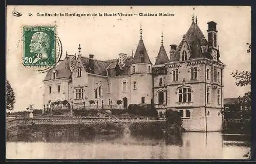 AK Château Rocher, Vue du château et de son reflet dans l`eau