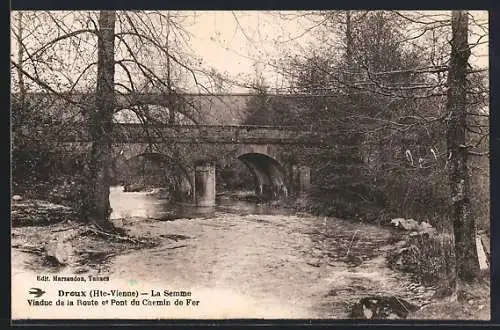 AK Dreux, Viaduc de la Route et Pont du Chemin de Fer