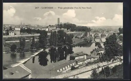 AK Limoges, Vue générale vers le Pont Neuf