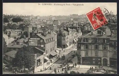 AK Limoges, Faubourg de Paris, Vue générale