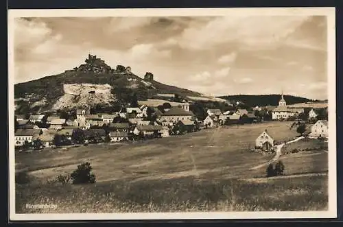 AK Flossenbürg, Teilansicht mit Burgruine