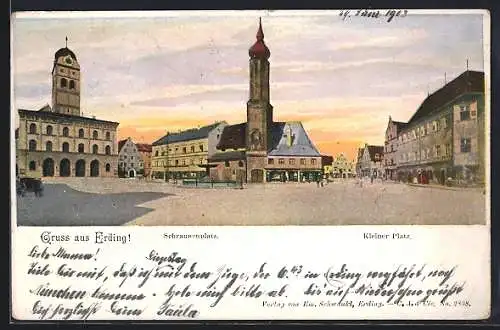 AK Erding, Schrannenplatz und kleiner Platz