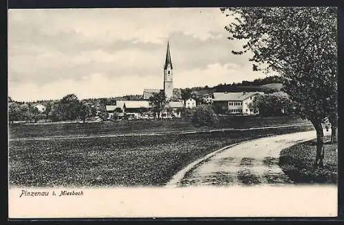 AK Pinzenau b. Miesbach, Ortsansicht mit Kirche