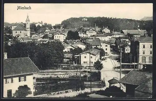 AK Miesbach, Ortsansicht aus der Vogelschau