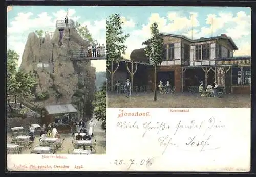 AK Kurort Jonsdorf, Restaurant am Nonnenfelsen