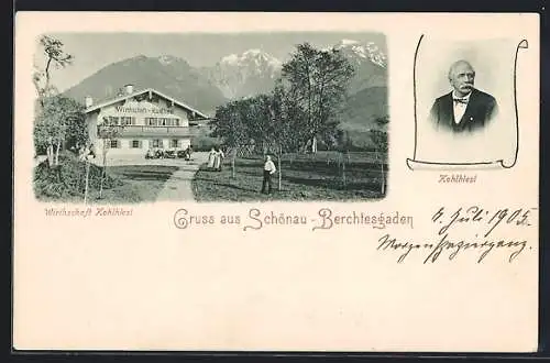 AK Schönau-Berchtesgaden, Wirtschaft Kohlhiesl und Kohlhiesls Portrait