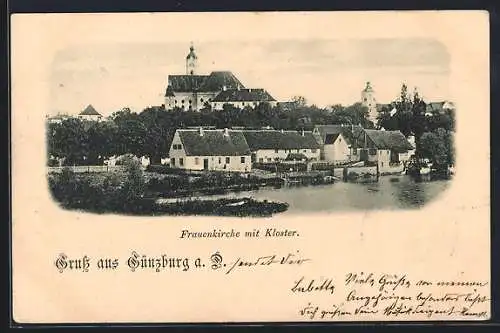 AK Günzburg a. D., Frauenkirche mit Kloster