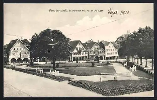 AK Freudenstadt, Marktplatz mit neuen Anlagen