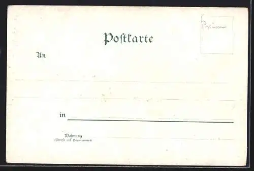 Lithographie Göttingen, Panorama der Ortschaft