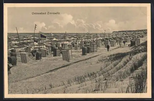 AK Zinnowitz, Strand mit Strandkörben