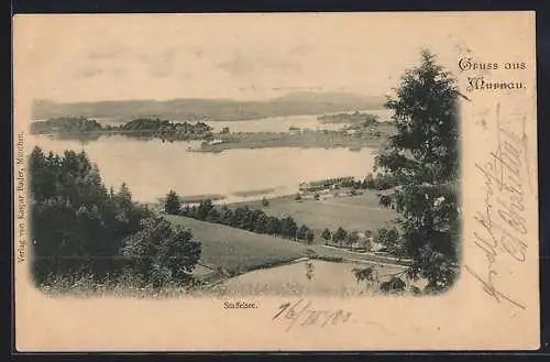 AK Murnau / Obb., Blick über den Staffelsee