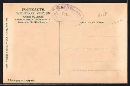 AK Eibsee, Ortsansicht geg.d.Zugspitze