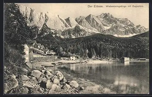 AK Eibsee, Wettersteingebirge mit Zugspitze