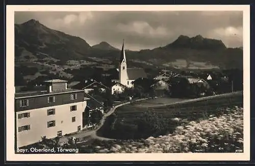 AK Törwang /Bayr. Oberland, Ortspartie mit Kirche