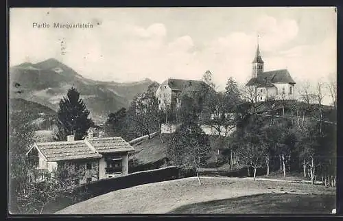 AK Marquartstein, Ortspartie mit Kirche