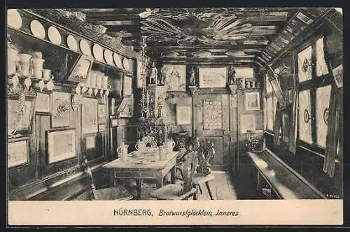 AK Nürnberg, Inneres d. Bratwurtsglöcklein