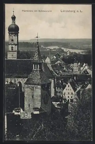 AK Landsberg a. L., Pfarrkirche mit Schmalzturm