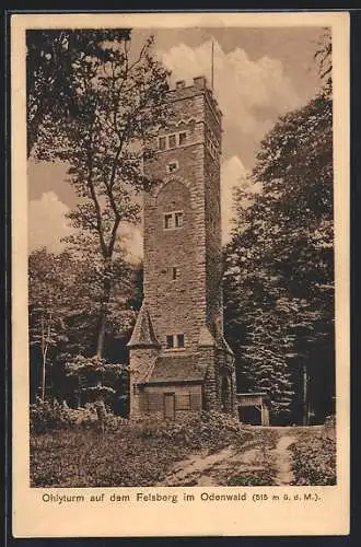 AK Lautertal / Odenwald, Ohltyrm auf dem Felsberg