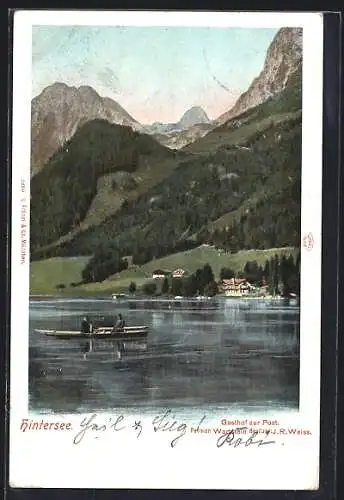 AK Hintersee / Ramsau, Gasthof zur Post und Pension Wartstein