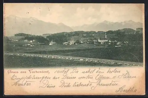 AK Vachendorf, Teilansicht mit Kirche