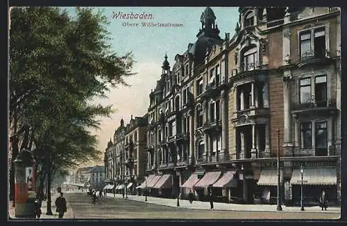 AK Wiesbaden, Blick in die Obere Wilhelmstrasse