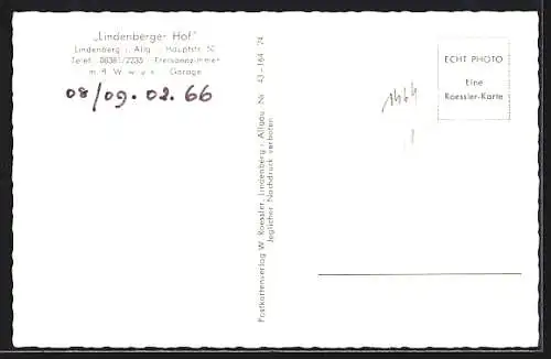 AK Lindenberg i. Allg., Hotel Lindenberger Hof, Hauptstrasse 50