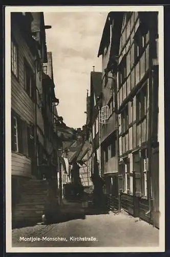 AK Montjoie-Monschau, Kirchstrasse mit Fachwerkhaus