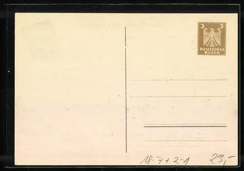 Künstler-AK Oggersheim, V. Südwestdeutscher Philatelistentag 1924, Teilansicht nach Merian, Ganzsache