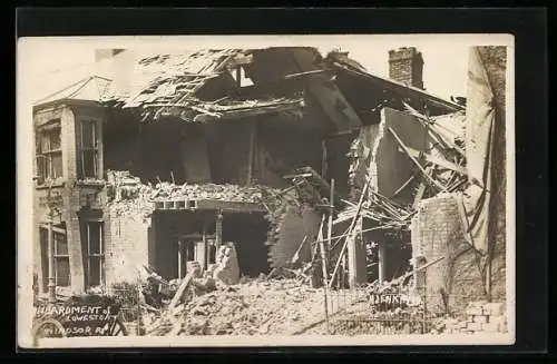 AK Lowestoft, Destroyed house after bombardement