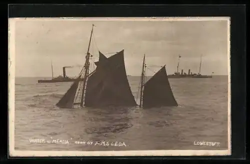 AK Lowestoft, Wreck of the Mercia, sunk by H. M. S. Leda