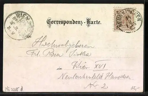 Lithographie Neunkirchen, Rathaus, Peterskirche, Ortsansicht gegen Türkensturz