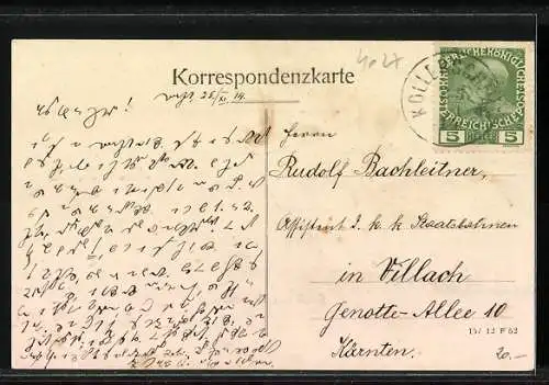 AK Kollerschlag, Blick über die Dächer, Gemischtwarenhandlung Heinrich Rampetsreiter