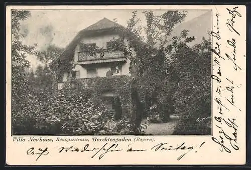 AK Berchtesgaden, Hotel Villa Neuhaus, Königseestrasse, mit Garten