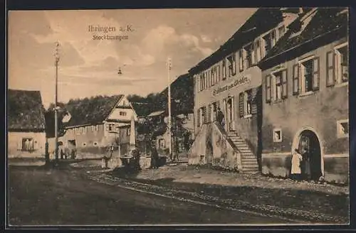 AK Ihringen a. K., Stockbrunnen, Gasthaus zum Ochsen, Strassenpartie