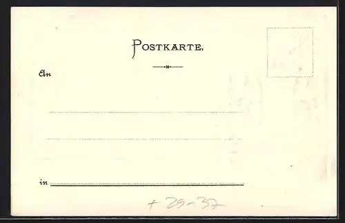 Passepartout-Lithographie Schluchsee, Hotel-Pension z. Sternen A. Hils, Präge-Wappen und -Banderole