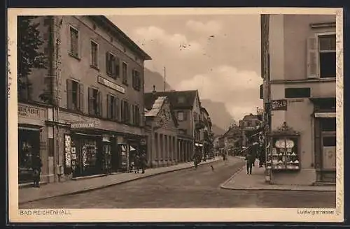 AK Bad Reichenhall, Geschäfte in der Ludwigstrasse