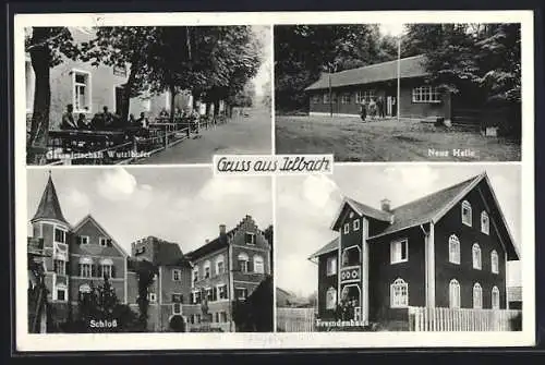 AK Irlbach / Straubing, Der Gasthof Wutzlhofer, neue Halle, Schloss, Pension