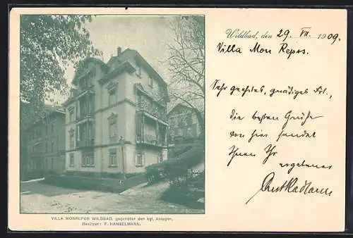 AK Wildbad / Schwarzwald, Das Hotel Villa Monrepos v. F. Hanselmann