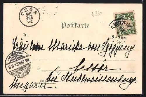 Lithographie Ampfing, Bahnhof, Schweppermann-Kapelle und Südansicht