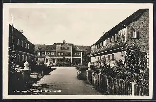 AK Nürnberg, Strasse am Sonnenplatz in der Gartenstadt