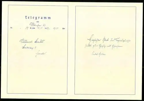 Telegramm Deutsche Reichspost, 1937, Blumengirlande und Berglandschaft, Entwurf: Carl Reiser