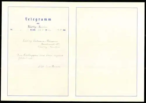 Telegramm Deutsche Reichspost, 1939, Alpenlandschaft mit Blumenkranz und Tannenbäumen