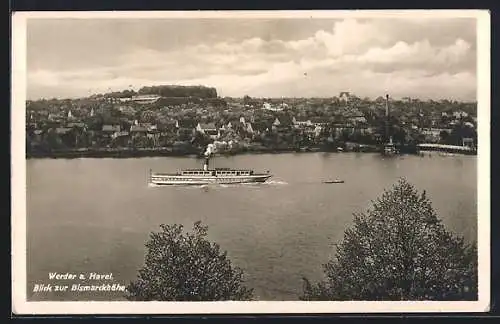 AK Werder a. Havel, Blick zur Bismarckhöhe