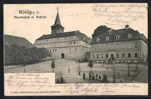 AK König i. O., Marktplatz mit Schloss