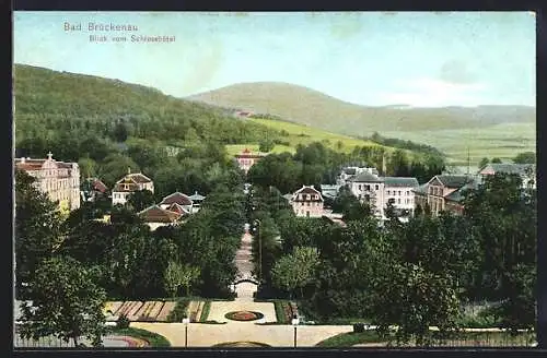 AK Bad Brückenau, Blick vom Schlosshotel auf den Ort