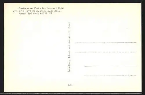 AK Böllstein im Odenwald, Panoramaansicht, altes Fachwerkhaus, Gasthaus Zur Post