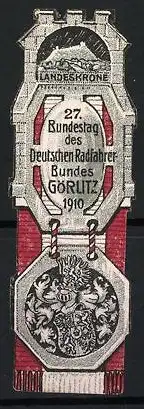 Reklamemarke Görlitz, 27. Bundestag des Deutschen Radfahrer-Bundes 1910