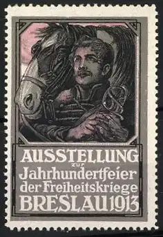 Reklamemarke Breslau, Ausstellung zur Jahrhundertfeier 1913, Schill mit Pferd