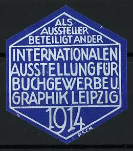 Reklamemarke Leipzig, Internationale Ausstellung für Buchgewerbe und Graphik 1914